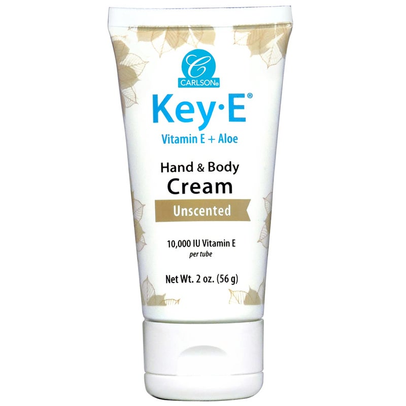 Carlson - Key-E Hand & Body Cream, Vitamin E & Organic Aloe, 10000 IU Vitamin E, Fragrance-Free, 2 oz - Image 1